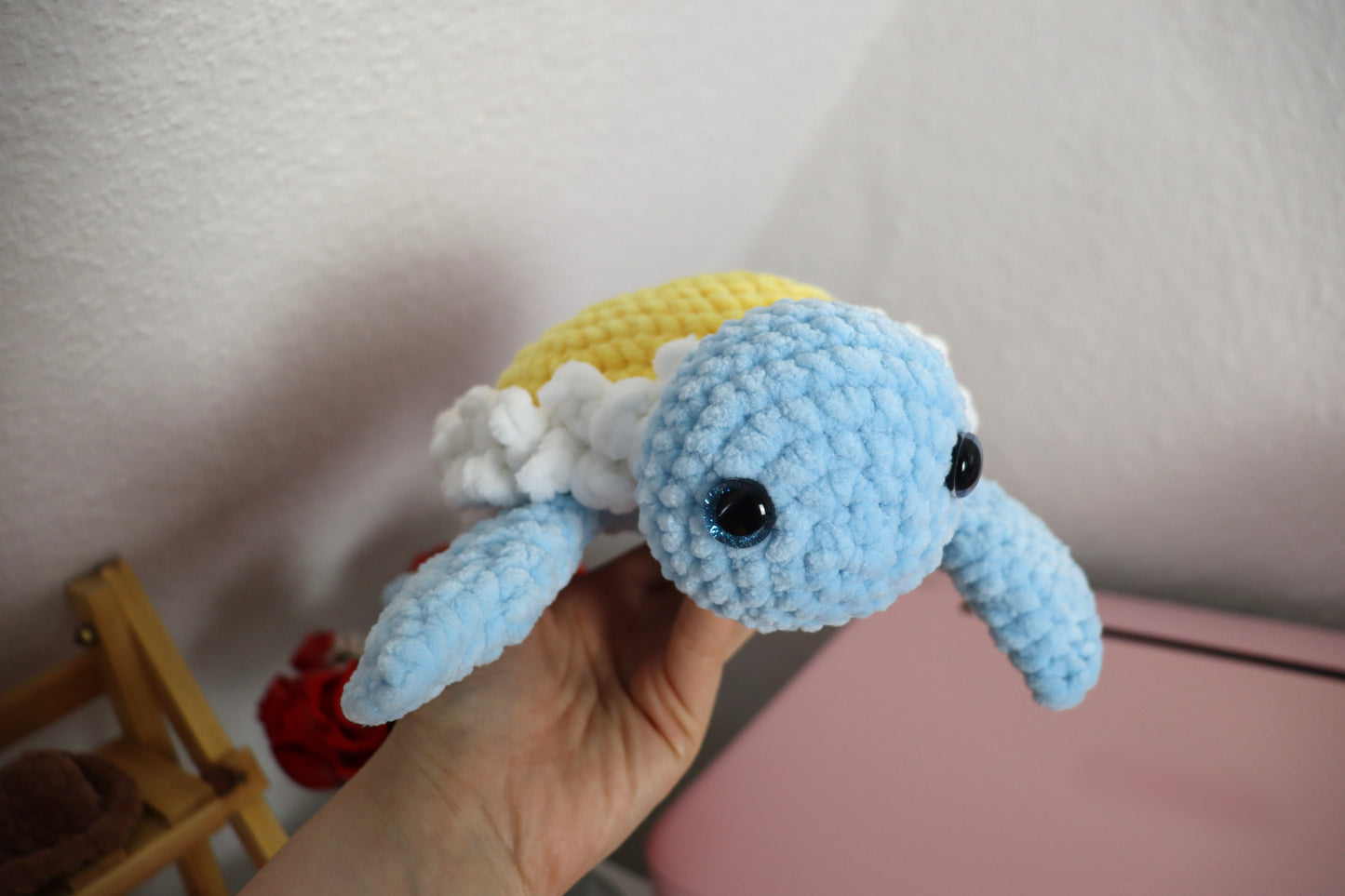 ! Vorbestellung ! Schildkröte mit Blumenpanzer (mit Farbwahl)